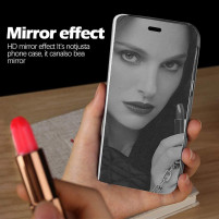 Калъф тефтер огледален CLEAR VIEW за Samsung Galaxy S22 Ultra 5G S908B златисто розов 